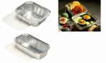 PAPSTAR Aluminium-Schale eckig, mit Deckel, 500 ml (6414501)