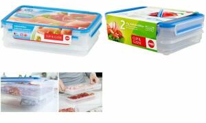 emsa Aufschnittbox CLIP & CLOSE, 2 x 0,6 Liter, transparent (6460107)