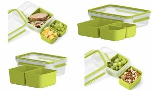 emsa Snackbox CLIP & GO, 0,55 Liter , transparent / grün (6460491)