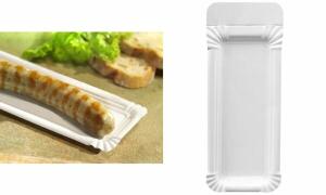 PAPSTAR Wurstpappe pure eckig, 80 x 210 mm, weiß (6481198)