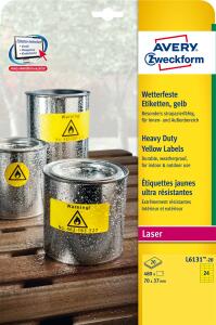 Zweckform wetterfeste Etikett en, 70 x 37 mm, gelb (72013120)
