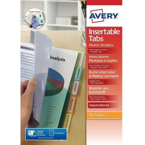 Zweckform AVERY Intercalaires à onglets, 6 to uches, PP, transparent (72056115)
