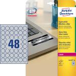 Zweckform Typenschild-Etikett en, Durchm.: 30mm, silber (7206129)