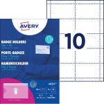 Zweckform AVERY Namensschild mit Kombiklemme, 90 x 54 mm...