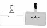 pavo Namensschild, mit Clip, 60 x 9 0 mm, transparent...