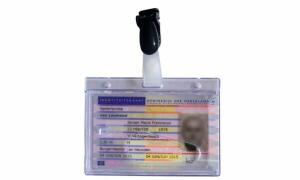 pavo Namensschild, mit Clip, 60 x 9 0 mm, transparent (7300011)