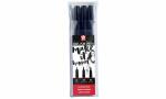 SAKURA Pinselstift PIGMA BRUSH, 3er Etui, schwarz (8012113)