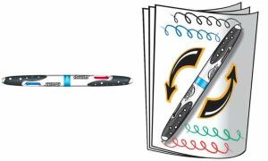 Maped Vierfarb-Kugelschreiber Twin Tip, schwarz/weiß (82229130)