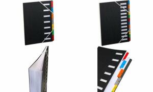 extendos Pultordner, DIN A4, 1-7, 7 Fächer, schwarz (83000105)