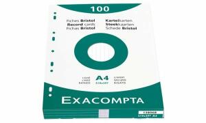 Exacompta EXACOMPTA Karteikarten, DIN A4, kar iert, farbig sortiert