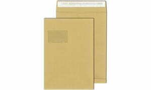 MAILmedia Faltenversandtasche C4, m it Fenster, natron braun (8703891)