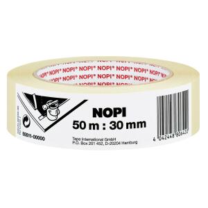 NOPI Maler Krepp Papierabdeckband, 30 mm x 50 m, beige (8755511)