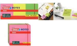 tesa Neon Notes Haftnotizen, 75 x 7 5 mm, 3-farbig (8756004)