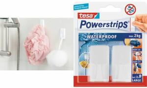 tesa Powerstrips Haken WAVE WATER PROOF, weiß (8759701)