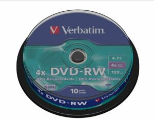 DVD Rohling -RW, 4,7 GB 4-fach, 10er Spindel
