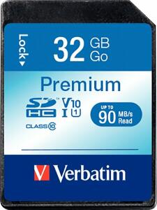 SDHC Speicherkarte, 32 GB, Premium Class 10, U1, UHS-I 45MB/s, 300x