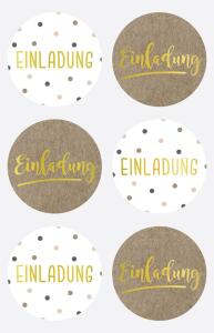 HEYDA Sticker Einladung rund 4 cm