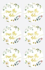 HEYDA Sticker Save Date rund 4 cm