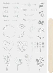 HEYDA Rubbelsticker Ornamente silber