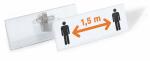 Durable Namensschilder Set 40x105mm tr 14St mit 42 Einsteckschildern