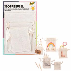 Stoffbeutel 6ST natur FOLIA 64101 3 Größen sortiert