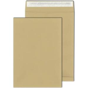 MAILmedia Faltentaschen Recycling - C4, ohne Fenster, 40 mm-Falte, Klotzboden, haftkebend, 125 g/qm, braun, 10 Stück