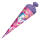 Motiv-Schultüte Kuscheleinhorn 70cm rund Rot(h)-Spitze Filzverschluss Glitter