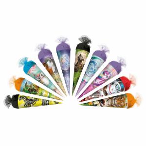 Motiv-Schultüte, Einzelartikel, 22 cm, rund, Tüllverschluss