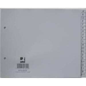 Q-Connect Register - A - Z, PP, ohne Index, für A4 18 cm hoch, 20 Blatt, grau