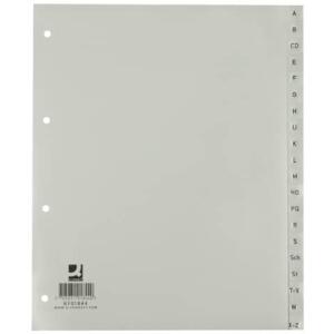 Q-Connect Register - A - Z, PP, mit Index, A4 Überbreite, 20 Blatt, grau