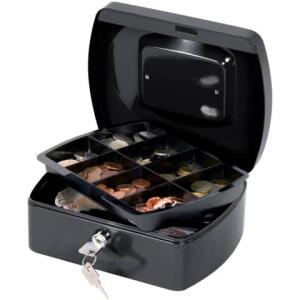Q-Connect Geldkassette - 205 x 160 x 85 mm, schwarz