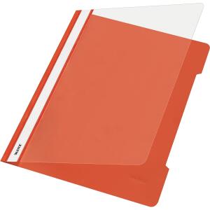 LEITZ 4191 Schnellhefter A4 langes Beschriftungsfeld PVC hellrot