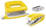 LEITZ 5561 Set Mini Locher Heftgerät NeXXt WOW gelb...