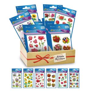 Zweckform Schmucketikett Blumen sortiert 48595 im Display