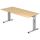 Hammerbacher Schreibtisch C-Fuß - 180 x 65-85 x 80 cm, höhenverstellbar,  Ahorn/Silber