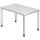 Hammerbacher Schreibtisch 4-Fuß-Gestell rund - 120 x 68-76 x 80 cm, höhenverstellbar, Weiß/Silber