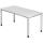 Hammerbacher Schreibtisch 4-Fuß-Gestell rund - 160 x 68-76 x 80 cm, höhenverstellbar, Weiß/Silber
