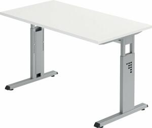 Wandschreibtisch 120x67,2cm Weiß/silber HAMMERBACHER VOS612/W/S O-Serie