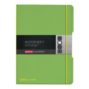 Herlitz Notizh.flex PP A4,2x40 Bl.kar.lin. hgrün, gelocht,Mikroperf. my.book