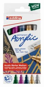 Edding Acrylmarker medium 5100 5er-Set sortiert festlich