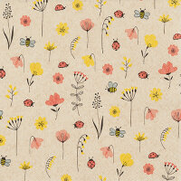 Motivserviette 33x33cm ECO HOME F. 242100 Blumen