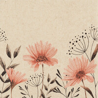 Motivserviette 33x33cm ECO HOME F. 242105 Blume