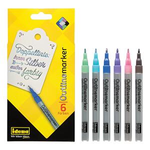 Idena Outline Marker 6er 4064997104550