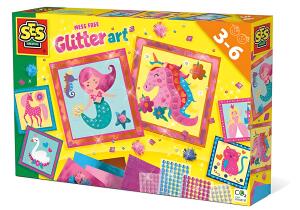 Glitzerkunst, 6 Aufkleberkarten 4 Farben glänzender Transferfolie