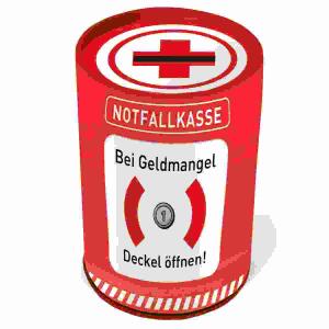Trötsch Spardose Notfallkasse 11 cm, Metall ohne PAZ