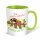 Trötsch Tasse Faultier Rentner weiß gr 9,5 x 12 cm, Ø 8 cm ohne Preisauszeichnung, grün