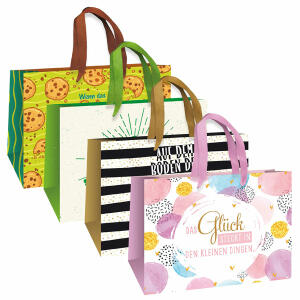 Trötsch Tasche Sprüche medium 18 x 23 cm, 4 Motive m Folie, ohne PAZ