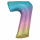Folienballon Zahl 7  Regenbogen pastell 86cm, Amscan
