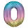 Folienballon Zahl 0  Regenbogen pastell 86cm, Amscan