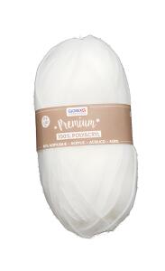 Premium Strickgarn 50g weiss, Wolle aus 100% Acryl, ca. 140m,